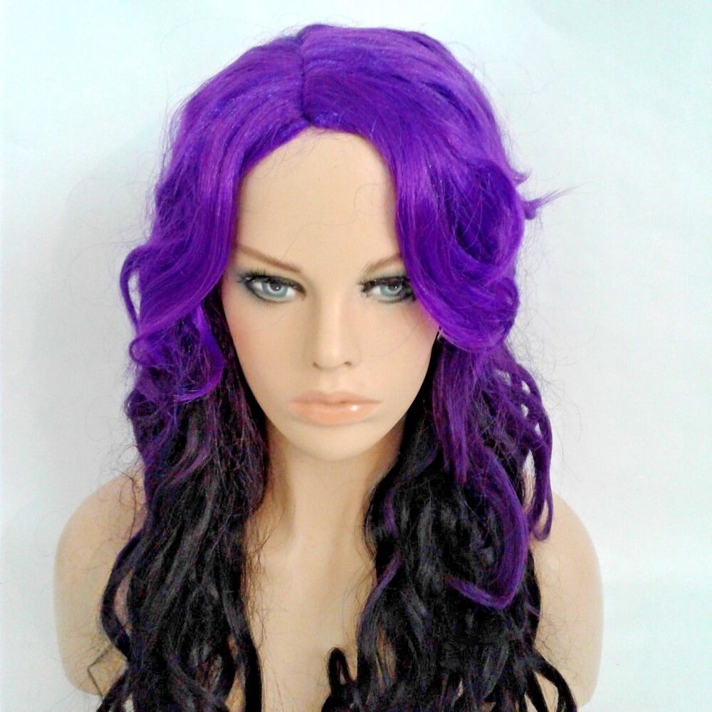 Graveside Bride Purple Black Ombre Wig Adult Womens Halloween Costume